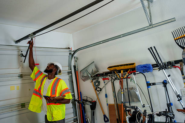 Professional Garage Door technician working in Hudson Lake, IN